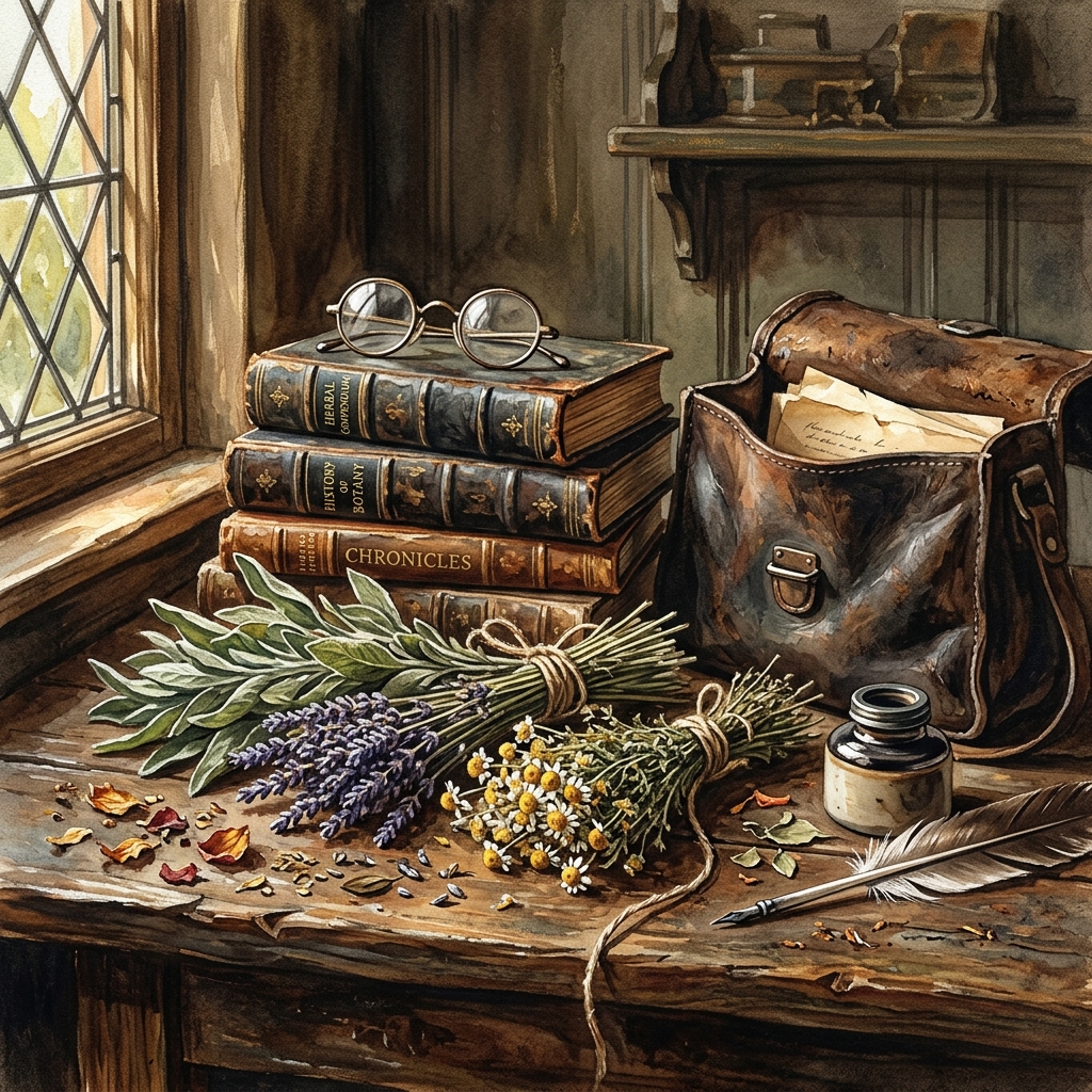 薬草と古い書物