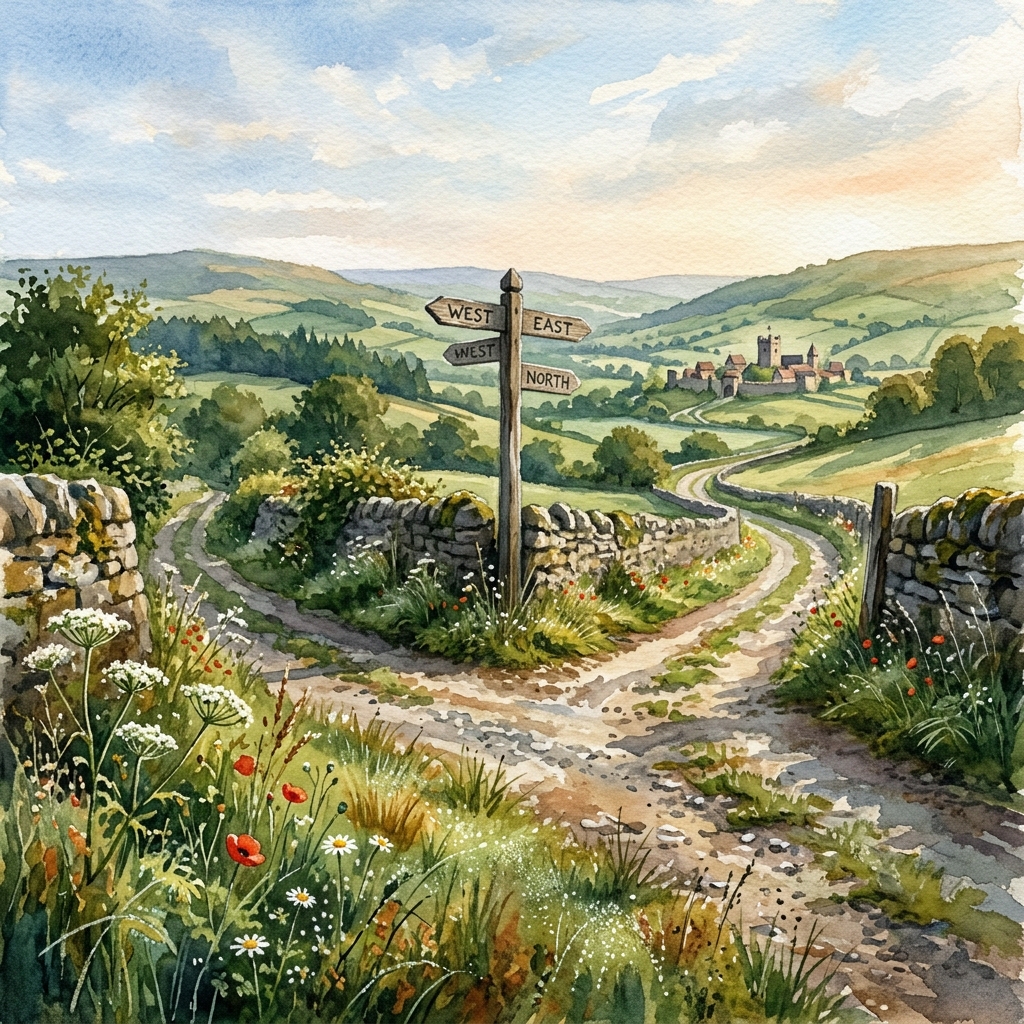 朝の南街道の分岐点